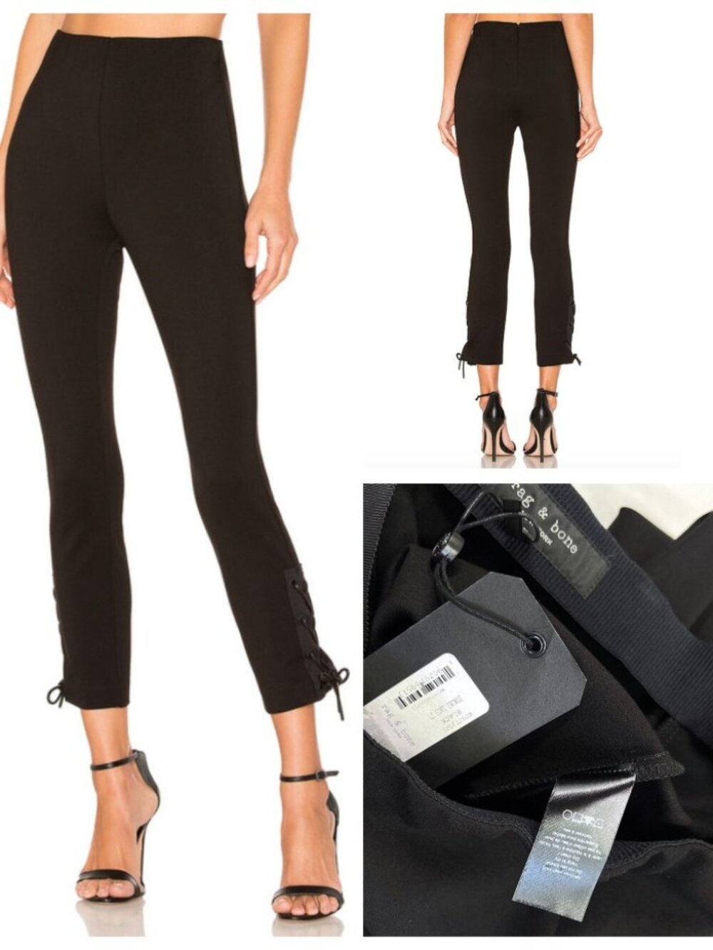 NWT Rag & bone Simone lace up high-rise cropped pants